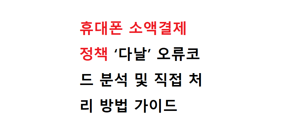 소액결제정책